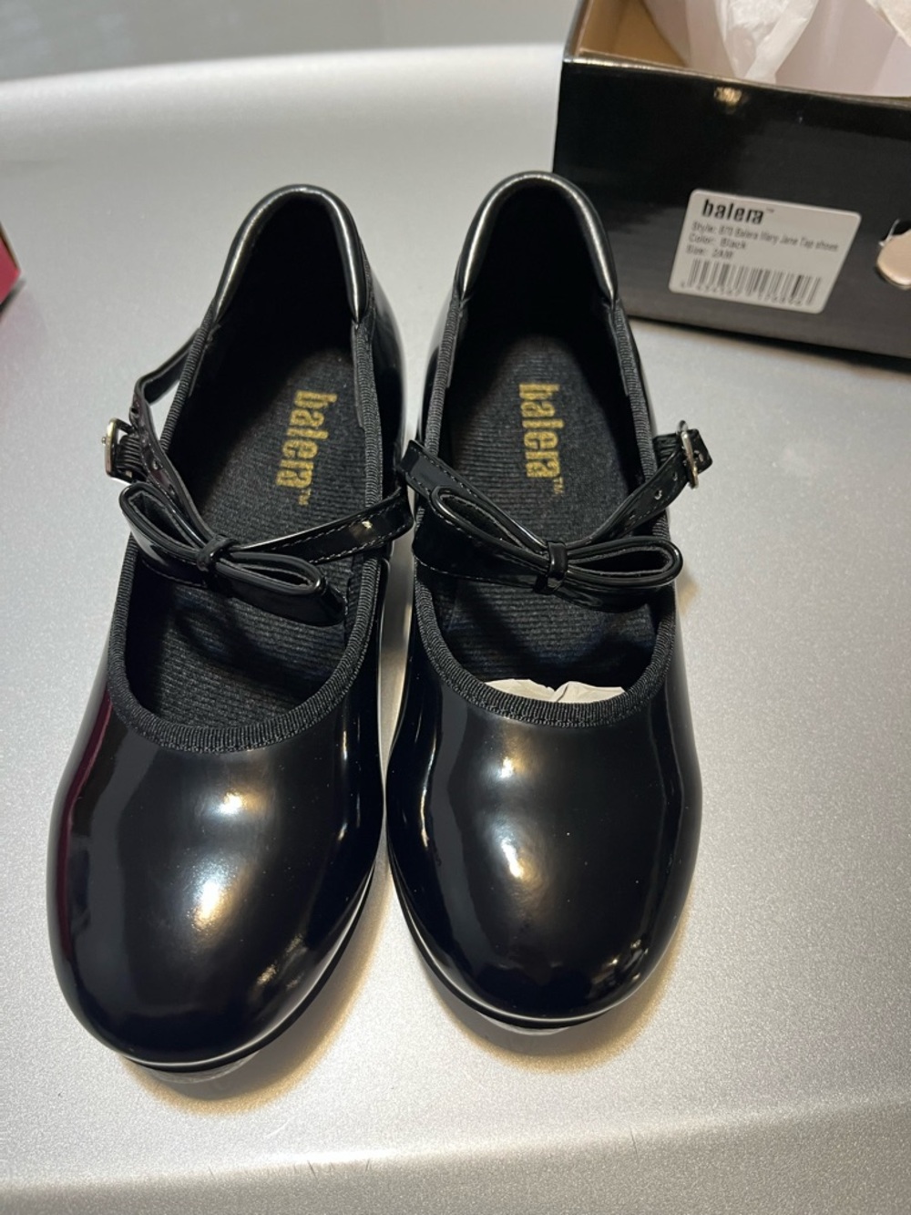 balera Kids Black Patent Mary Jane Shoes with Bow
